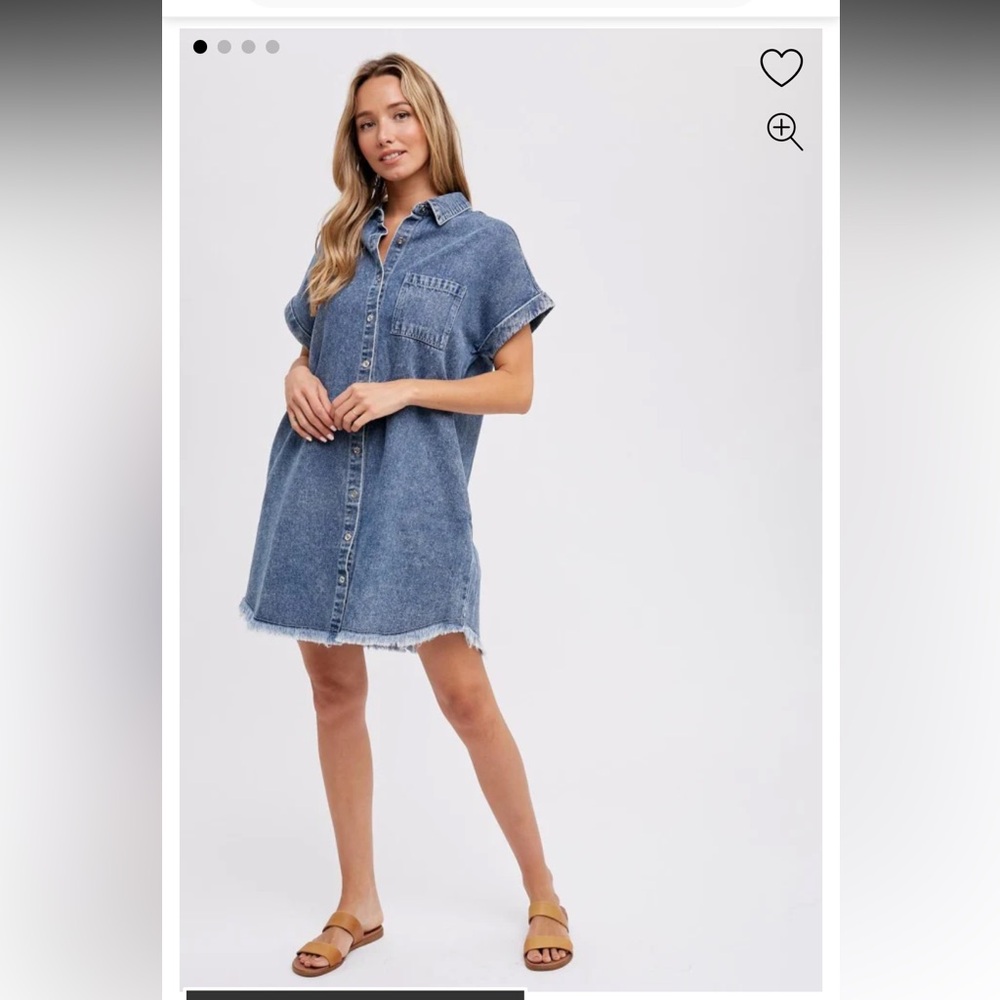 Blueivy Blue Denim Button Up Dress